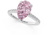 White gold Fancy Pink Pear  Solitaire Diamond Engagement Ring with Pave Band and Six-Prong Setting_21