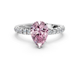 White gold Fancy Pink Pear  Solitaire Diamond Pavé Band with Four-Prong Setting_28