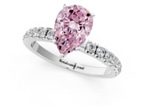 White gold Fancy Pink Pear  Solitaire Diamond Pavé Band with Four-Prong Setting_29