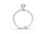 White gold Fancy Pink Pear  Solitaire Diamond Pavé Band with Four-Prong Setting_31