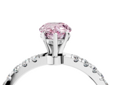 White gold Fancy Pink Pear  Solitaire Diamond Pavé Band with Four-Prong Setting_32