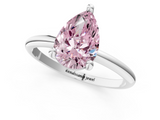 White gold Fancy Pink Pear  Solitaire Diamond Ring with 4-Prong Setting on a Classic Band_4