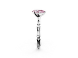 White gold Fancy Pink Pear  Solitaire Diamond Ring with Bamboo Band and Four-Prong Setting_92