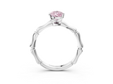 White gold Fancy Pink Pear  Solitaire Diamond Ring with Bamboo Band and Four-Prong Setting_93