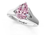 White gold Fancy Pink Pear  Solitaire Diamond Ring with Cathedral Band and Four-Prong Setting_67