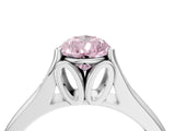 White gold Fancy Pink Pear  Solitaire Diamond Ring with Cathedral Band and Four-Prong Setting_70