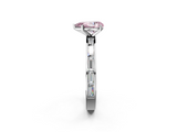 White gold Fancy Pink Pear  Solitaire Diamond Ring with Channel-Set Baguette Band and Four-Prong Setting_120