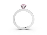 White gold Fancy Pink Pear  Solitaire Diamond Ring with Channel-Set Baguette Band and Four-Prong Setting_121