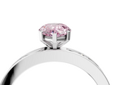 White gold Fancy Pink Pear  Solitaire Diamond Ring with Channel-Set Baguette Band and Four-Prong Setting_122