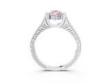 White gold Fancy Pink Pear  Solitaire Diamond Ring with Channel Set Band and Bezel Prong Setting_81