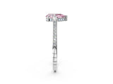 White gold Fancy Pink Pear  Solitaire Diamond Ring with Channel Set Band and Bezel Prong Setting_82