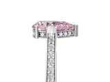 White gold Fancy Pink Pear  Solitaire Diamond Ring with Channel Set Band and Bezel Prong Setting_85
