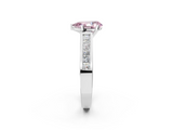 White gold Fancy Pink Pear  Solitaire Diamond Ring with Channel-Set Band and Four-Prong Setting_5