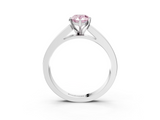 White gold Fancy Pink Pear  Solitaire Diamond Ring with Channel-Set Band and Four-Prong Setting_6