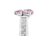 White gold Fancy Pink Pear  Solitaire Diamond Ring with Channel-Set Band and Four-Prong Setting_8