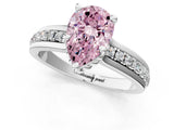 White gold Fancy Pink Pear  Solitaire Diamond Ring with Channel Set Band and Six-Prong Setting_49