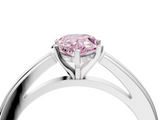 White gold Fancy Pink Pear  Solitaire Diamond Ring with Four-Prong Setting and Classic Band_7