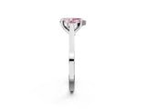 White gold Fancy Pink Pear  Solitaire Diamond Ring with Four-Prong Setting and Tapered Band 2