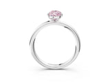 White gold Fancy Pink Pear  Solitaire Diamond Ring with Four-Prong Setting on a Plain Band_35