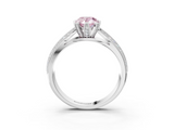 White gold Fancy Pink Pear  Solitaire Diamond Ring with Milgrain Pavé Band and Four-Prong Setting_23