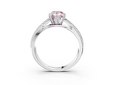 White gold Fancy Pink Pear  Solitaire Diamond Ring with Milgrain Pavé Band and Four-Prong Setting_34