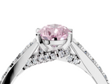 White gold Fancy Pink Pear  Solitaire Diamond Ring with Pavé Band and Four-Prong Setting_50