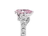 White gold Fancy Pink Pear  Solitaire Diamond Ring with Pavé Band and Four-Prong Setting_51