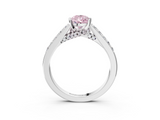 White gold Fancy Pink Pear  Solitaire Diamond Ring with Pavé Band and Four-Prong Setting_55