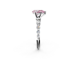 White gold Fancy Pink Pear  Solitaire Diamond Ring with Pave Band and Four-Prong Setting_247