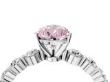 White gold Fancy Pink Pear  Solitaire Diamond Ring with Pave Band and Four-Prong Setting_248