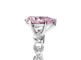 White gold Fancy Pink Pear  Solitaire Diamond Ring with Pave Band and Four-Prong Setting_249