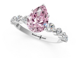 White gold Fancy Pink Pear  Solitaire Diamond Ring with Pave Band and Four-Prong Setting_253