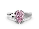 White gold Fancy Pink Pear  Solitaire Diamond Ring with Six-Prong Cathedral Setting_32