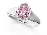 White gold Fancy Pink Pear  Solitaire Diamond Ring with Six-Prong Cathedral Setting_33