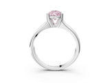 White gold Fancy Pink Pear  Solitaire Diamond Ring with Six-Prong Cathedral Setting_35