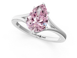 White gold Fancy Pink Pear  Solitaire Diamond Ring with Six-Prong Setting and Tapered Band_18
