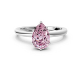 White gold Fancy Pink Pear  Solitaire Diamond Ring with Six-Prong Setting on a Classic Band_3