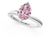 White gold Fancy Pink Pear  Solitaire Diamond Ring with Six-Prong Setting on a Classic Band_4