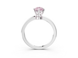 White gold Fancy Pink Pear  Solitaire Diamond Ring with Six-Prong Setting on a Classic Band_6