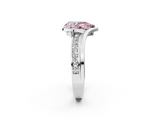White gold Fancy Pink Pear  Solitaire Diamond Ring with Split Shank and Prong Setting_43