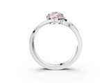 White gold Fancy Pink Pear  Solitaire Diamond Ring with Split Shank and Prong Setting_44
