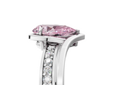 White gold Fancy Pink Pear  Solitaire Diamond Ring with Split Shank and Prong Setting_46
