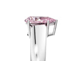 White gold Fancy Pink Pear  Solitaire Diamond Ring with Tapered Band and Four-Prong Setting_42