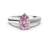 White gold Fancy Pink Pear  Solitaire Diamond Ring with Tapered Band and Four-Prong Setting_49