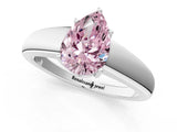 White gold Fancy Pink Pear  Solitaire Diamond Ring with Tapered Band and Four-Prong Setting_50