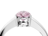 White gold Fancy Pink Pear  Solitaire Diamond Ring with Tapered Band and Four-Prong Setting_53