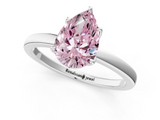 White gold Fancy Pink Pear  Solitaire Diamond Ring with Thin Band and Four-Prong Setting_4