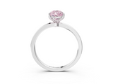 White gold Fancy Pink Pear  Solitaire Diamond Ring with Thin Band and Four-Prong Setting_6