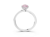 White gold Fancy Pink Pear  Solitaire Diamond Ring with Thin Band and Four-Prong Setting_75