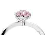 White gold Fancy Pink Pear  Solitaire Diamond Ring with Thin Band and Four-Prong Setting_76
